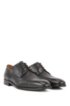 Cap-toe Derby shoes in smooth and printed leather, Black