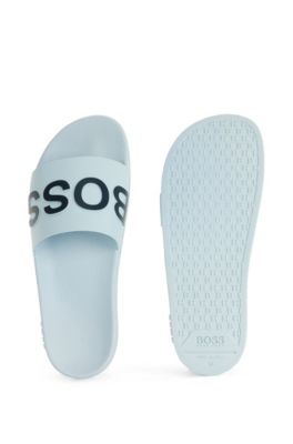 Verdeel Won schouder BOSS - Italian-made slides with logo strap and contoured sole