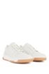 Italian-made trainers in leather with honey-hued outsole, White