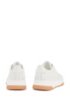 Italian-made trainers in leather with honey-hued outsole, White