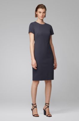 black jersey shift dress