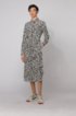 Long-sleeved shirt dress in printed silk, Patterned