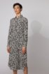 Long-sleeved shirt dress in printed silk, Patterned