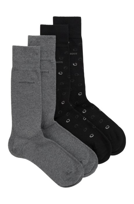 Two pack of socks in a cotton blend, Black