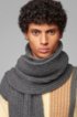Fashion Show scarf in cardigan-stitched cashmere, Grey