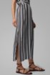 Zip-neck kaftan dress in striped twill, Black