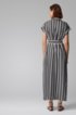 Zip-neck kaftan dress in striped twill, Black