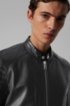 Slim-fit jacket in hand-treated sheep leather, Black