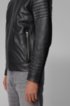 Slim-fit jacket in hand-treated sheep leather, Black