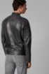 Slim-fit jacket in hand-treated sheep leather, Black