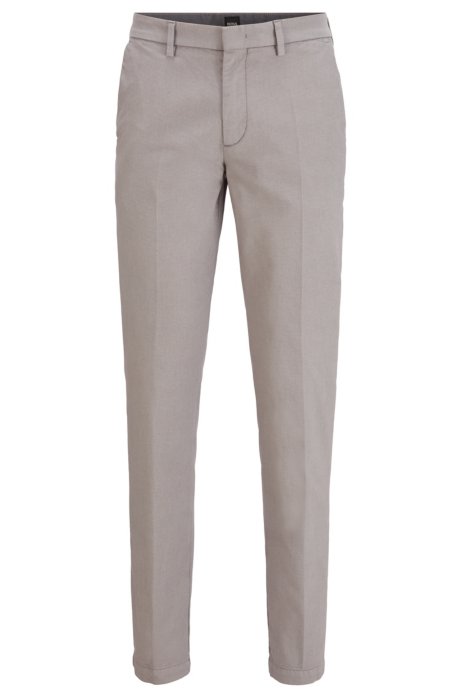 Tapered-fit chinos in a cotton blend, Silver