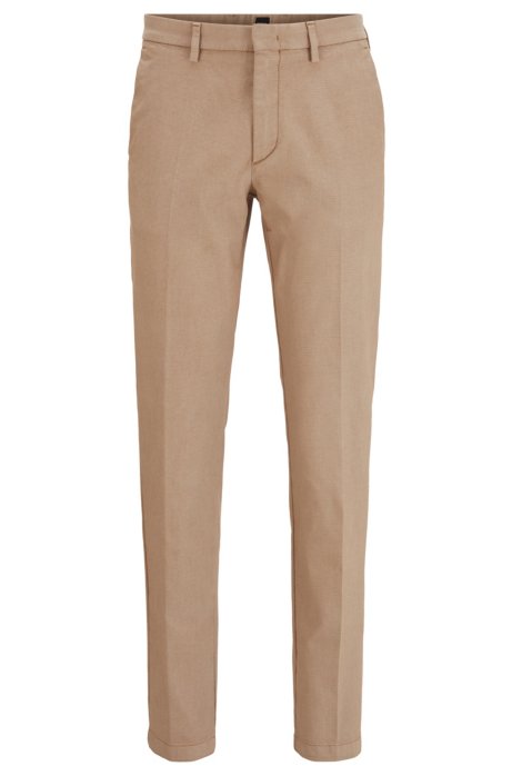 Tapered-fit chinos in a cotton blend, Light Brown
