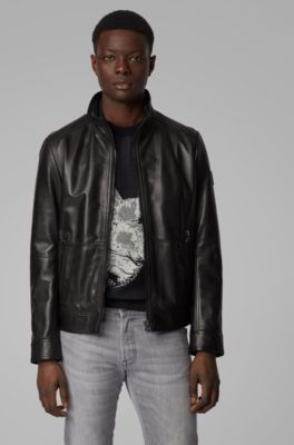 boss leather jacket