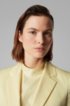 Regular-fit jacket in stretch-cotton satin, Light Yellow