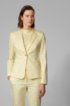 Regular-fit jacket in stretch-cotton satin, Light Yellow