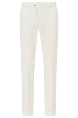 Pantalon Slim Fit en coton stretch à teneur en soie