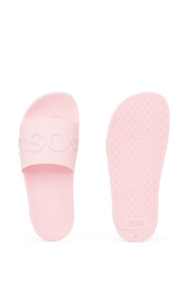 womens pink hugo boss sliders