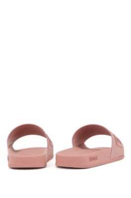 womens pink hugo boss sliders