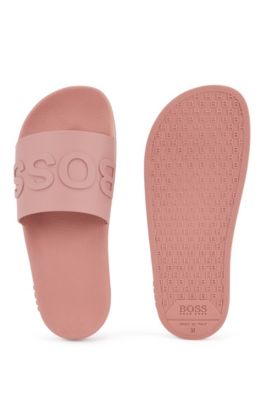 womens pink hugo boss sliders