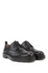 Derby shoes in calf leather with rubber-detail heel, Black