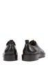 Derby shoes in calf leather with rubber-detail heel, Black