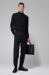 Derby shoes in calf leather with rubber-detail heel, Black