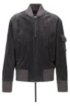 Bomber jacket in brushed suede, Grey