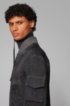 Bomber jacket in brushed suede, Grey
