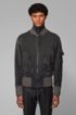Bomber jacket in brushed suede, Grey