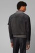 Bomber jacket in brushed suede, Grey