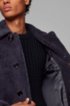 Relaxed-fit shearling coat with leather trims, Dark Purple