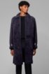 Relaxed-fit shearling coat with leather trims, Dark Purple