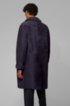 Relaxed-fit shearling coat with leather trims, Dark Purple