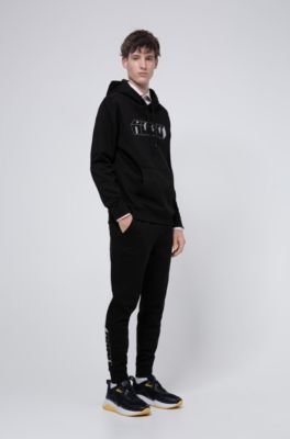 boss gel logo cuffed fleece pants