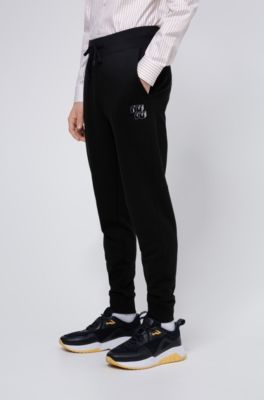 boss gel logo cuffed fleece pants