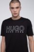 Crew-neck T-shirt in pure cotton with reflective logo, Black
