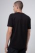 Crew-neck T-shirt in pure cotton with reflective logo, Black