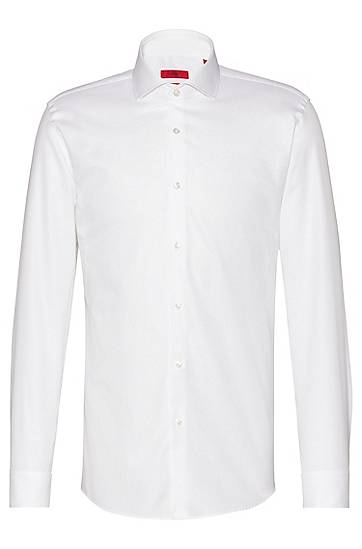 HUGO Slim-fit shirt in two-ply cotton