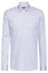 Extra-slim-fit shirt in striped cotton, Patterned