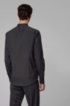 Slim-fit shirt with stand collar and dynamic cutlines, Black