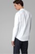 Slim-fit shirt with stand collar and dynamic cutlines, White