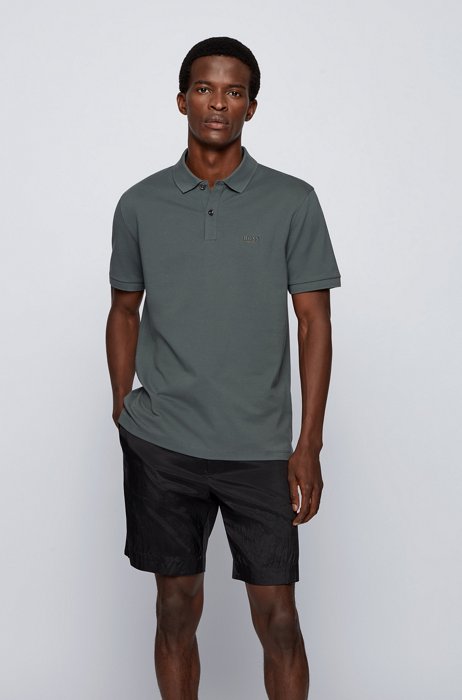 Regular-fit polo shirt in Pima-cotton piqué, Dark Green