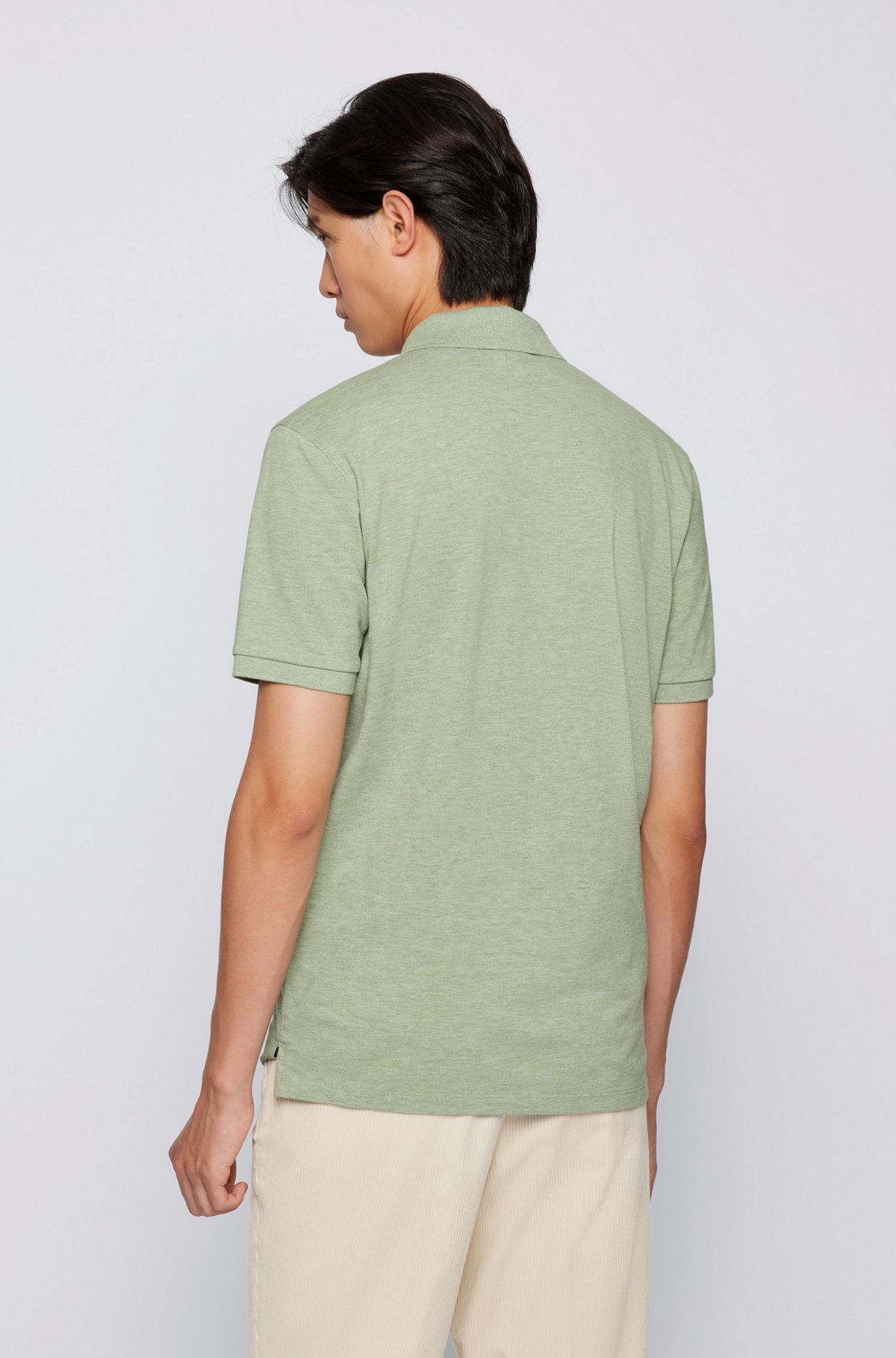 Regular-fit polo shirt in Pima-cotton piqué, Light Green
