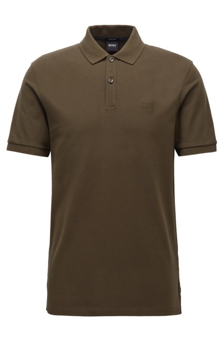 Regular-fit polo shirt in Pima-cotton piqu&eacute;, Khaki