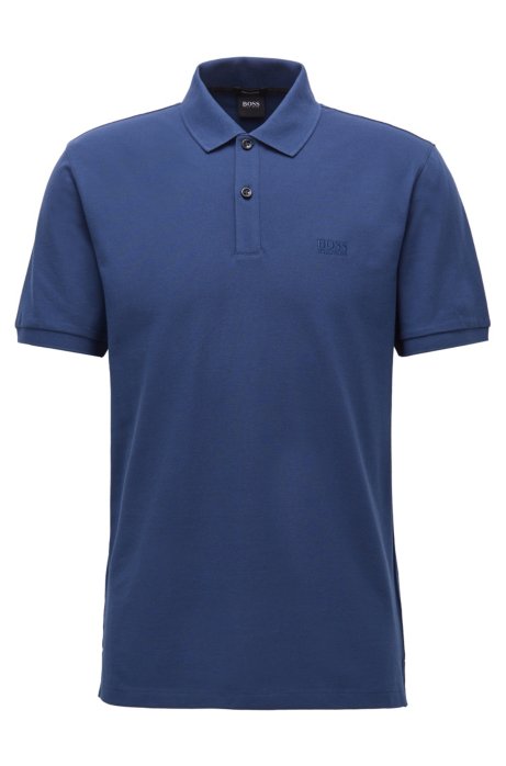 Regular-fit polo shirt in Pima-cotton piqu&eacute;, Dark Blue