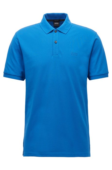 Regular-fit polo shirt in Pima-cotton piqu&eacute;, Blue