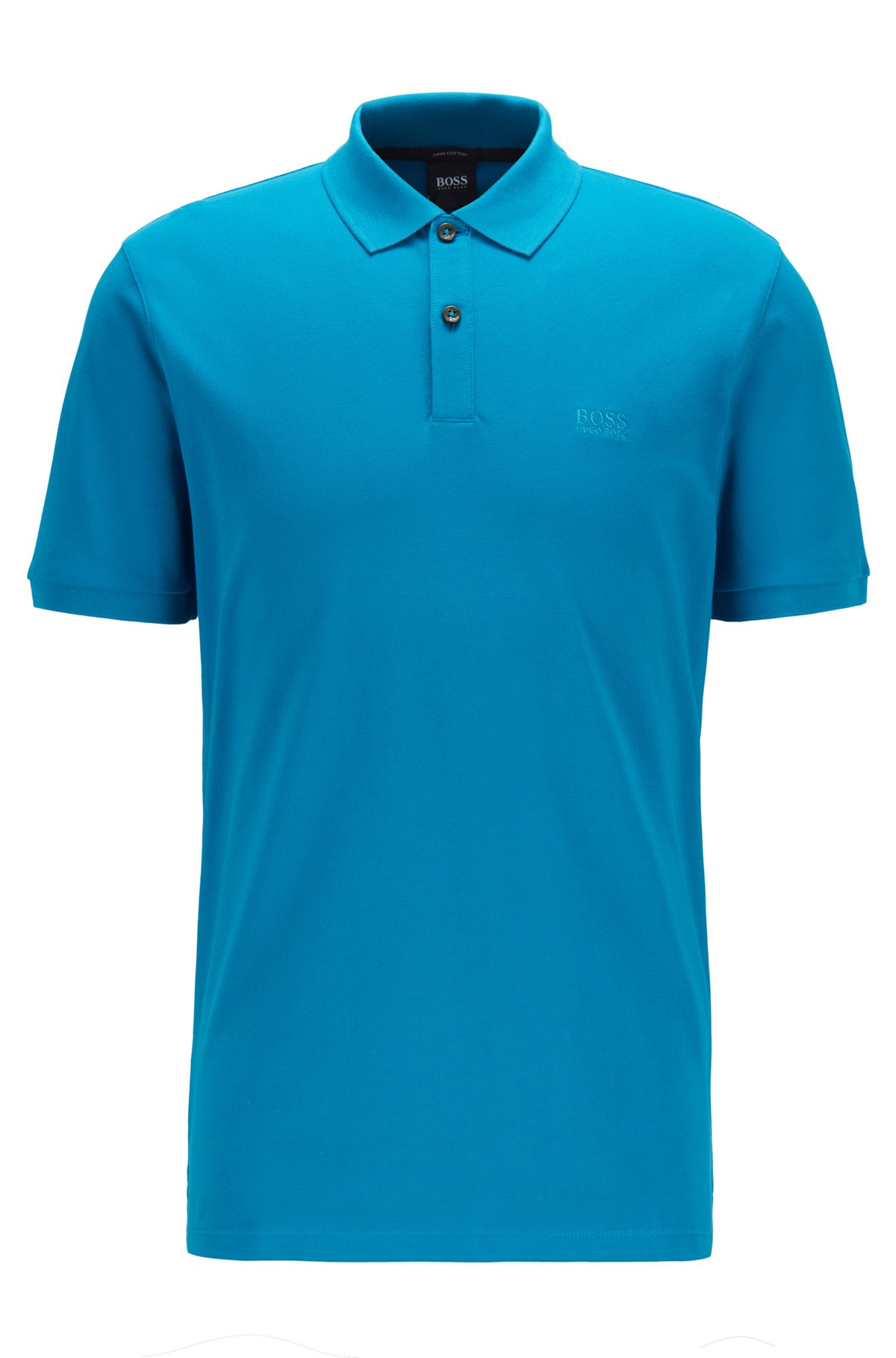 Regular-fit polo shirt in Pima-cotton piqué, Turquoise