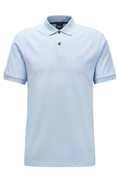 Regular-fit polo shirt in Pima-cotton piqu&eacute;, Light Blue