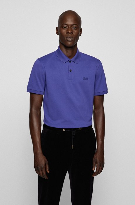 Regular-fit polo shirt in Pima-cotton piqué, Purple