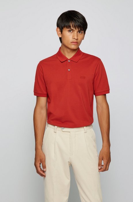 Regular-fit polo shirt in Pima-cotton piqué, Red